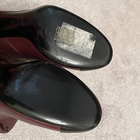 CHANEL Calfskin Brown CC Chain Knee High Boots Size 38 - Excellent - Picture 12 of 13